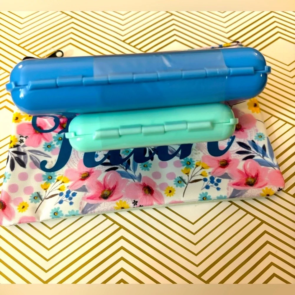 Two Small size cosmetic cases and zipper bag